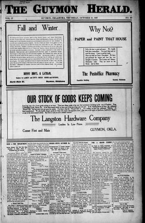 The Guymon Herald. (Guymon, Okla.), Vol. 17, No. 30, Ed. 1 Thursday, October 10, 1907