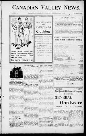 Canadian Valley News. (Canadian, Oklahoma), Vol. 1, No. 43, Ed. 1 Friday, September 8, 1911