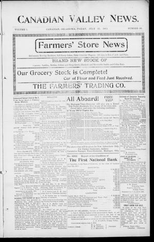 Canadian Valley News. (Canadian, Oklahoma), Vol. 1, No. 36, Ed. 1 Friday, July 21, 1911