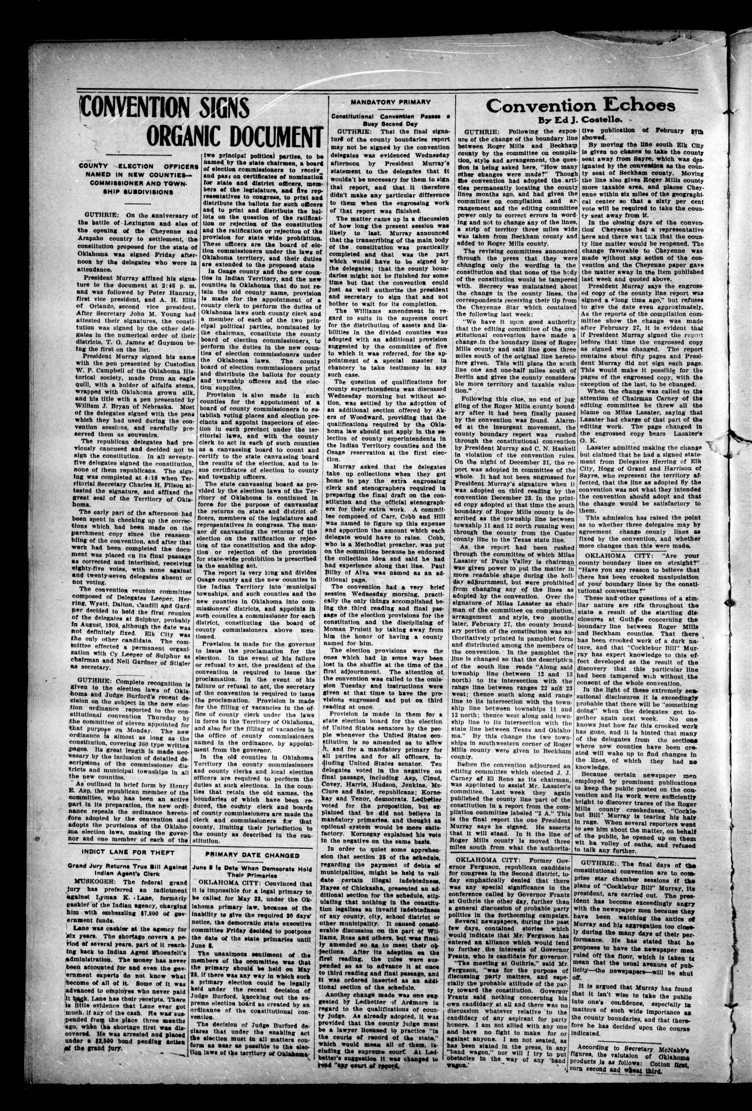 Cushing Independent. (Cushing, Okla.), Vol. 6, No. 20, Ed. 1 Thursday, April 25, 1907
                                                
                                                    [Sequence #]: 2 of 10
                                                