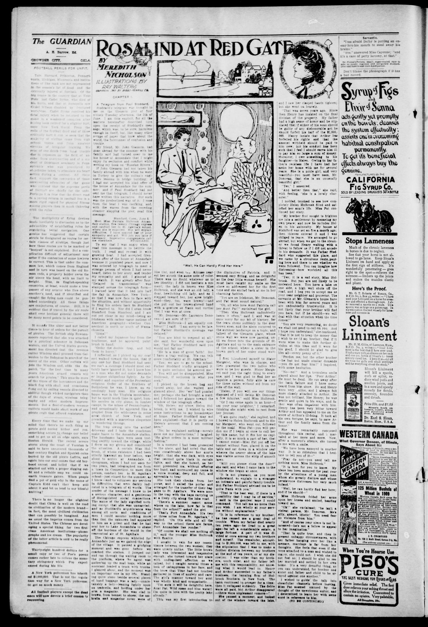 The Crowder City Guardian (Crowder, Oklahoma), Vol. 5, No. 11, Ed. 1 Friday, January 14, 1910
                                                
                                                    [Sequence #]: 2 of 8
                                                