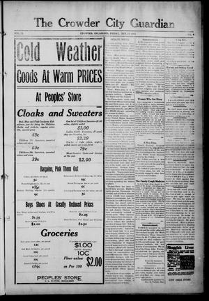 The Crowder City Guardian (Crowder, Oklahoma), Vol. 9, No. 4, Ed. 1 Friday, October 17, 1913