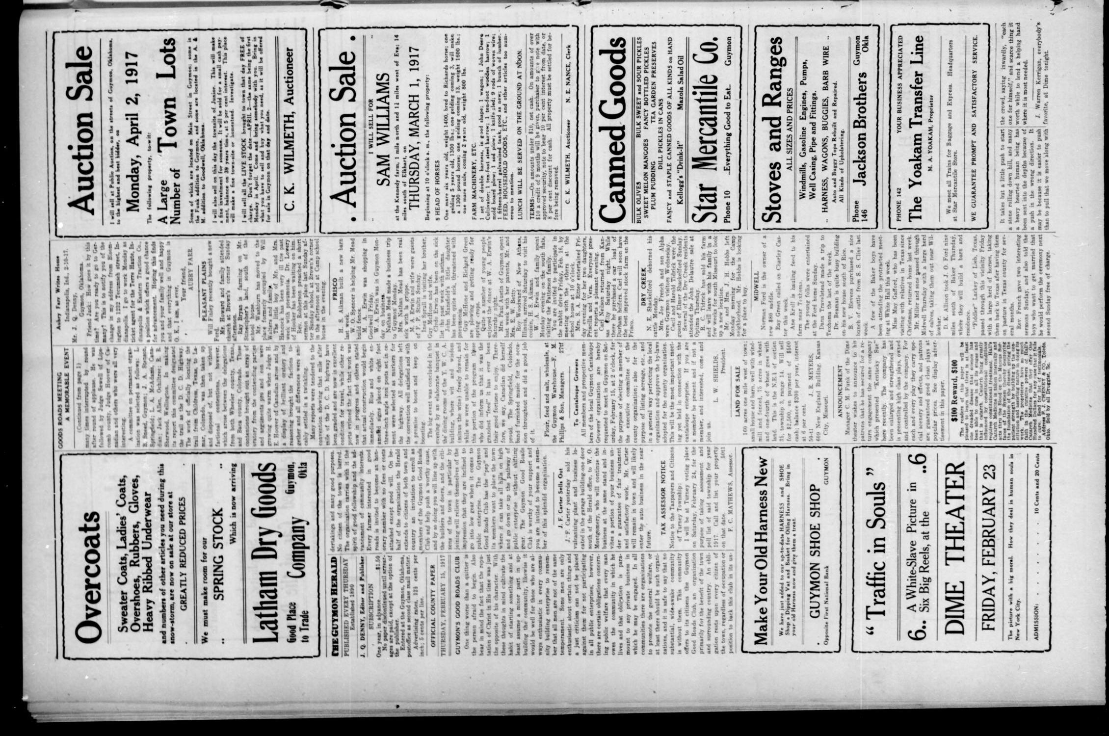 The Guymon Herald. (Guymon, Okla.), Vol. 26, No. 50, Ed. 1 Thursday, February 15, 1917
                                                
                                                    [Sequence #]: 4 of 8
                                                
