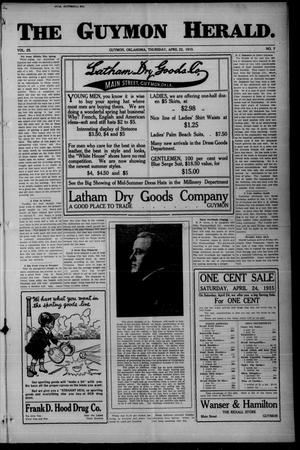 The Guymon Herald. (Guymon, Okla.), Vol. 25, No. 7, Ed. 1 Thursday, April 22, 1915
