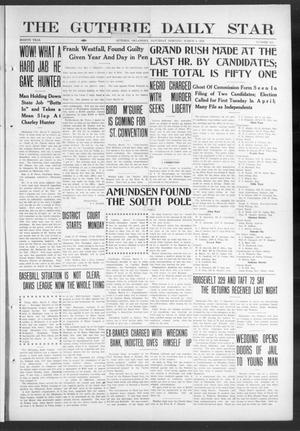 Primary view of object titled 'The Guthrie Daily Star (Guthrie, Okla.), Vol. 8, No. 313, Ed. 1 Saturday, March 9, 1912'.