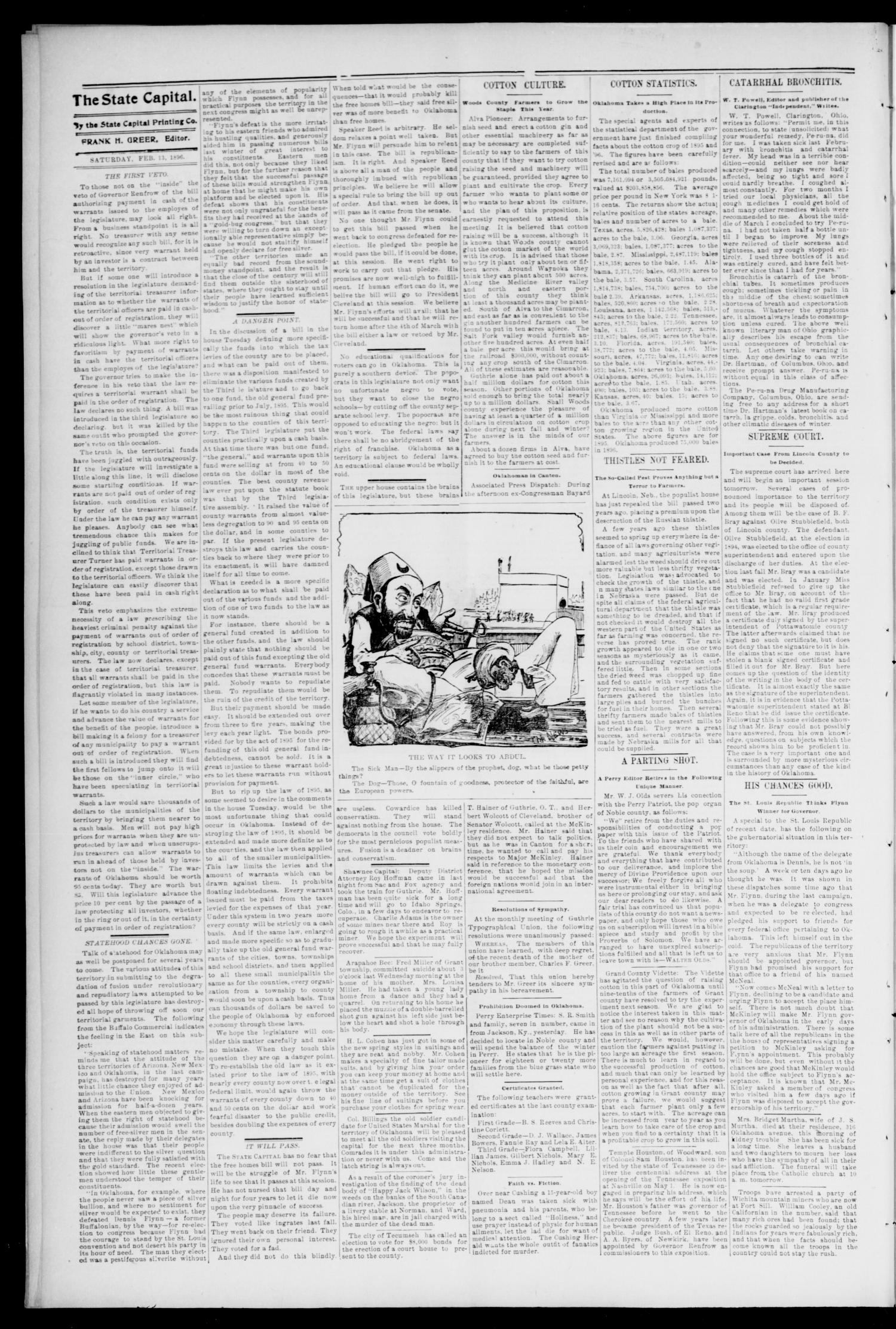 Weekly Oklahoma State Capital. (Guthrie, Okla.), Vol. 8, No. 42, Ed. 2 Saturday, February 13, 1897
                                                
                                                    [Sequence #]: 2 of 4
                                                