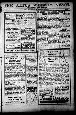 The Altus Weekly News. (Altus, Okla.), Vol. 20, No. 41, Ed. 1 Thursday, December 4, 1919