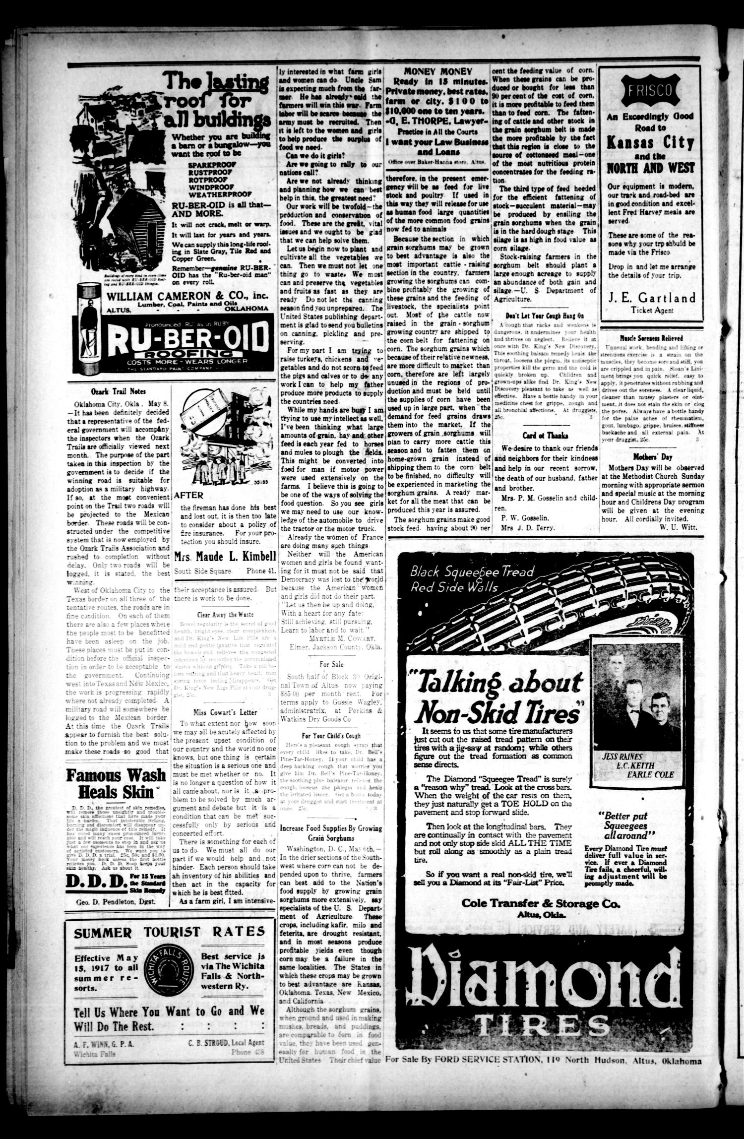 The Altus Weekly News. (Altus, Okla.), Vol. 19, No. 12, Ed. 1 Thursday, May 17, 1917
                                                
                                                    [Sequence #]: 2 of 8
                                                