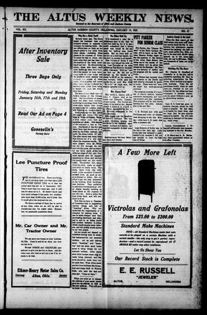 The Altus Weekly News. (Altus, Okla.), Vol. 20, No. 47, Ed. 1 Thursday, January 15, 1920