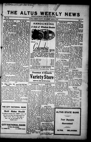 The Altus Weekly News (Altus, Okla.), Vol. 20, No. 2, Ed. 1 Thursday, March 6, 1919