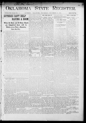 Primary view of Oklahoma State Register. (Guthrie, Okla.), Vol. 13, No. 1, Ed. 1 Thursday, December 17, 1903