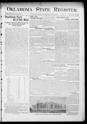 Oklahoma State Register. (Guthrie, Okla.), Vol. 13, No. 11, Ed. 1 Thursday, February 25, 1904
