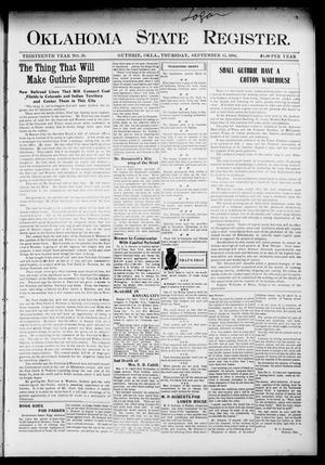 Oklahoma State Register. (Guthrie, Okla.), Vol. 13, No. 39, Ed. 1 Thursday, September 15, 1904