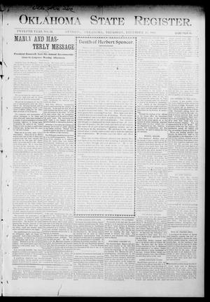 Oklahoma State Register. (Guthrie, Okla.), Vol. 12, No. 52, Ed. 1 Thursday, December 10, 1903