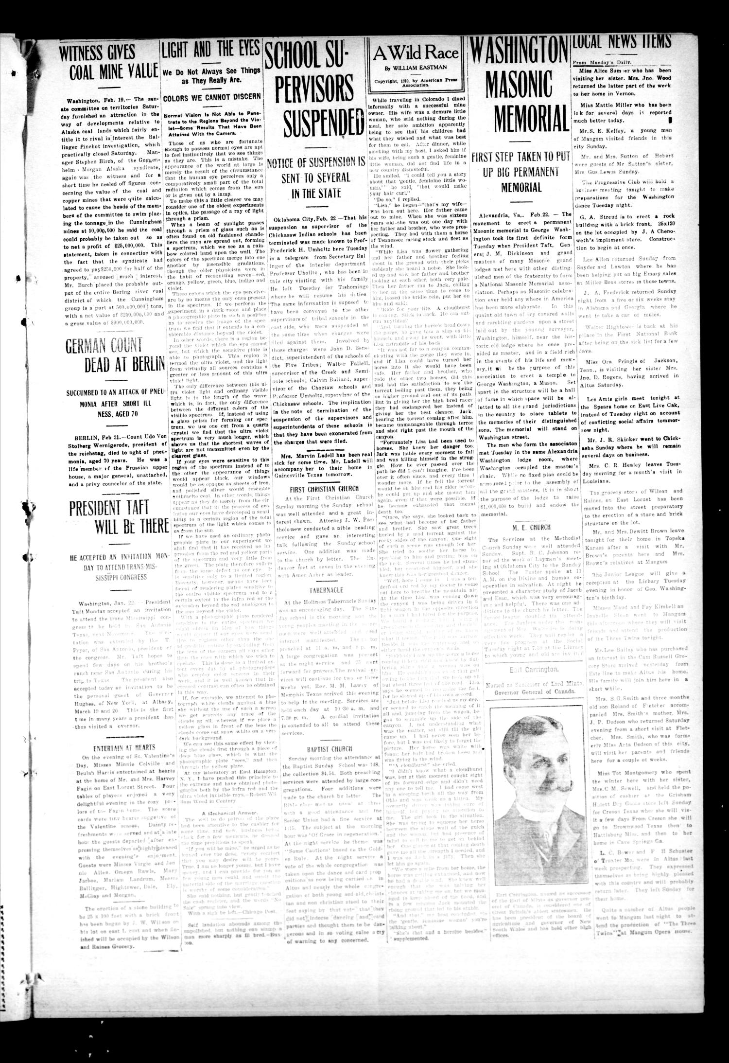 The Oklahoma Democrat. (Altus, Okla.), Vol. 3, No. 47, Ed. 1 Thursday, February 24, 1910
                                                
                                                    [Sequence #]: 3 of 8
                                                