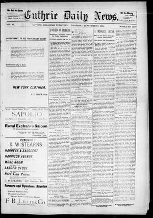 Guthrie Daily News. (Guthrie, Okla. Terr.), Vol. 5, No. 1579, Ed. 1 Thursday, September 6, 1894