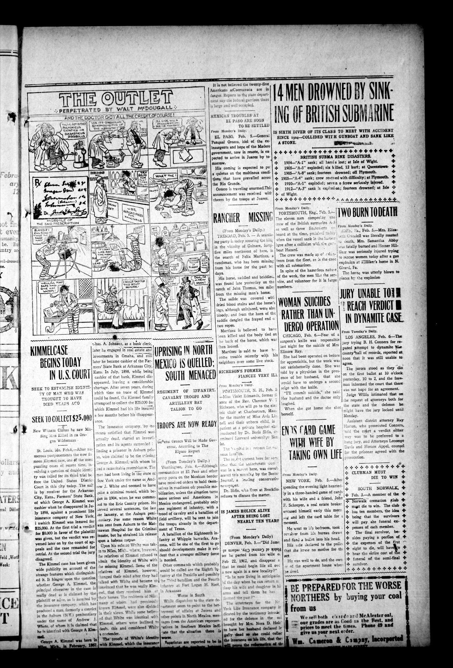 The Oklahoma Democrat (Altus, Okla.), Vol. 5, No. 45, Ed. 1 Thursday, February 8, 1912
                                                
                                                    [Sequence #]: 3 of 8
                                                
