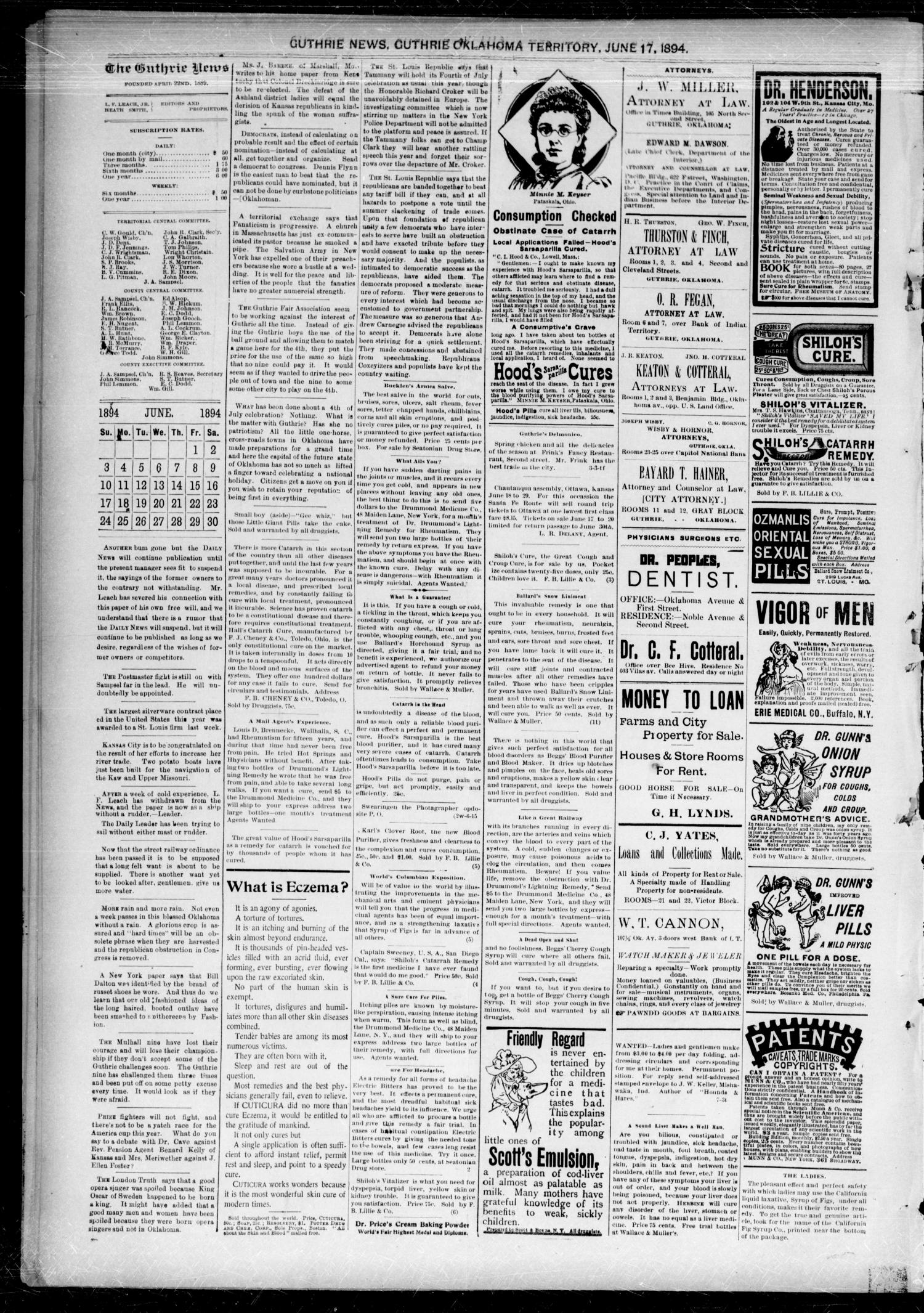 Guthrie Daily News. (Guthrie, Okla. Terr.), Vol. 5, No. 1513, Ed. 1 Sunday, June 17, 1894
                                                
                                                    [Sequence #]: 2 of 4
                                                