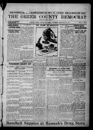Primary view of object titled 'The Greer County Democrat (Mangum, Okla.), Vol. 24, No. 24, Ed. 1 Thursday, February 26, 1914'.