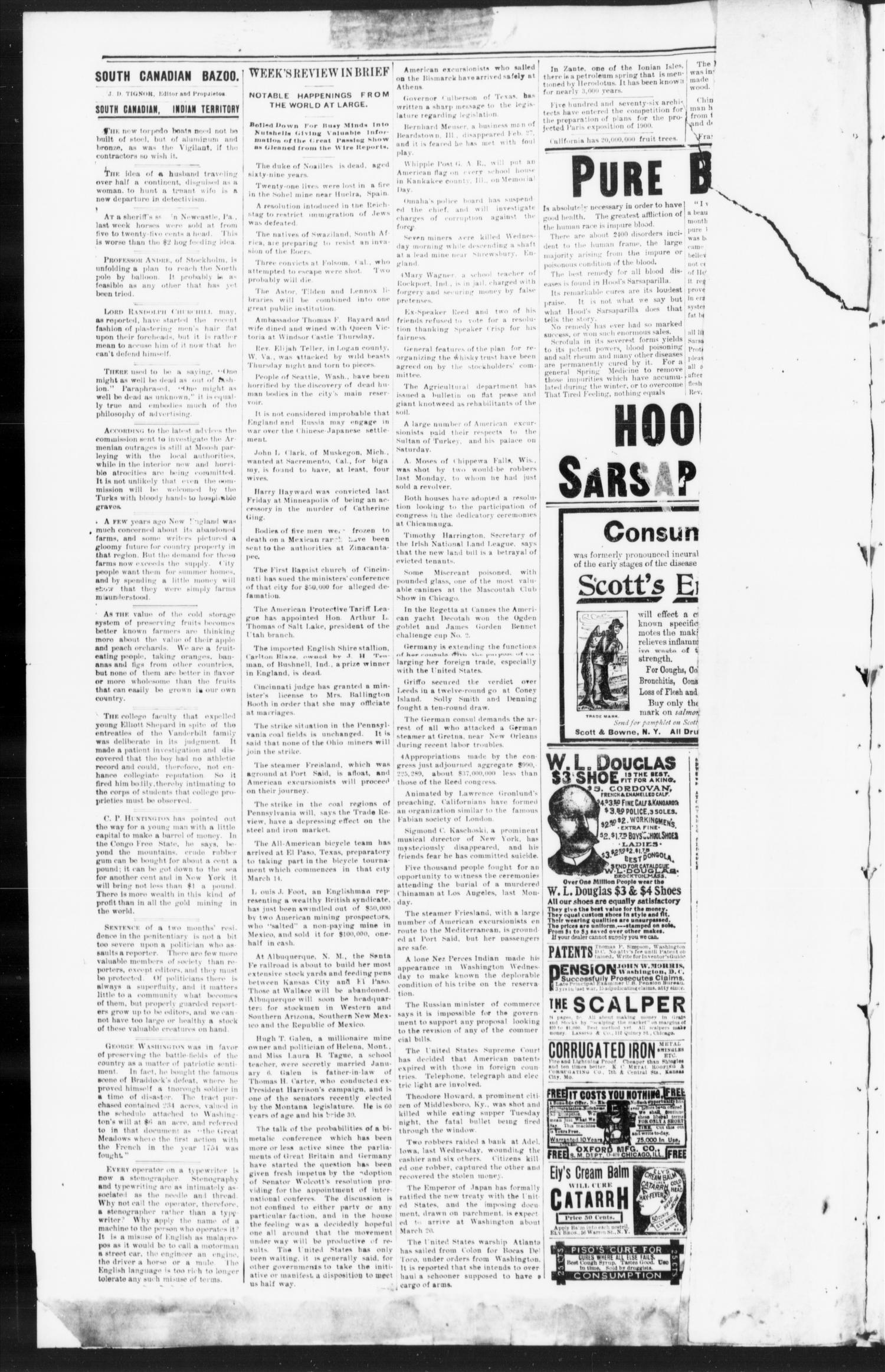 South Canadian Bazoo. (South Canadian, Indian Terr.), Vol. 1, No. 21, Ed. 1 Friday, March 15, 1895
                                                
                                                    [Sequence #]: 2 of 4
                                                