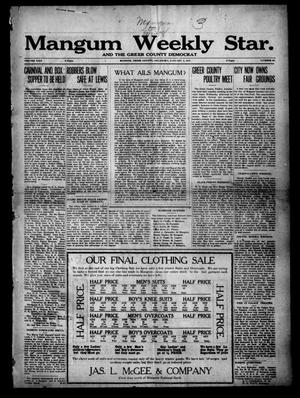 Mangum Weekly Star. and The Greer County Democrat (Mangum, Okla.), Vol. 29, No. 29, Ed. 1 Thursday, January 4, 1917