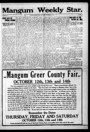 Primary view of object titled 'Mangum Weekly Star. (Mangum, Okla.), Vol. 24, No. 14, Ed. 1 Thursday, September 28, 1911'.