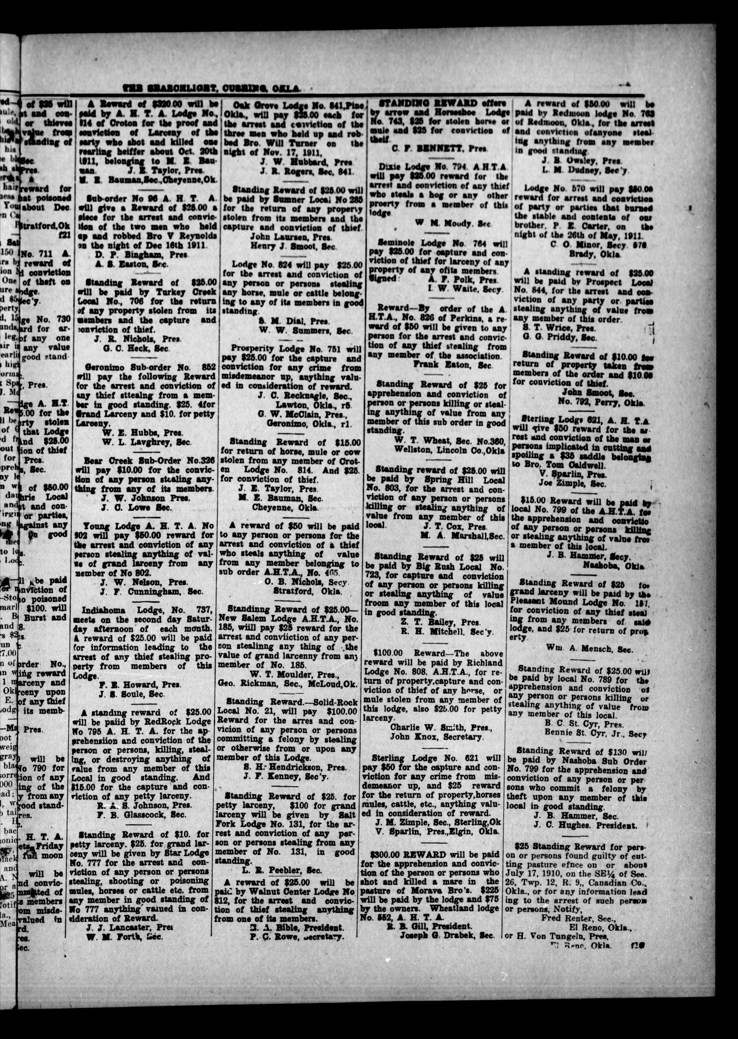 The Searchlight (Cushing, Okla.), Vol. 3, No. 40, Ed. 1 Wednesday, August 21, 1912
                                                
                                                    [Sequence #]: 3 of 8
                                                