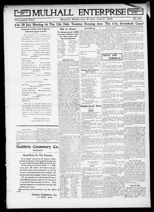 Mulhall Enterprise (Mulhall, Okla.), Vol. 13, No. 22, Ed. 1 Friday, June 2, 1905