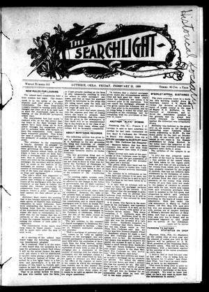 Primary view of object titled 'The Searchlight (Guthrie, Okla.), No. 513, Ed. 1 Friday, February 21, 1908'.