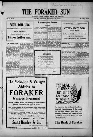 The Foraker Sun (Foraker, Okla.), Vol. 6, No. 3, Ed. 1 Thursday, May 11, 1911