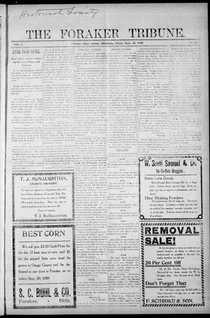 The Foraker Tribune. (Foraker, Okla.), Vol. 4, No. 24, Ed. 1 Friday, September 24, 1909