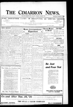 The Cimarron News. (Boise City, Okla.), Vol. 23, No. 17, Ed. 1 Thursday, December 2, 1920