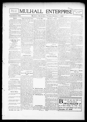 Mulhall Enterprise (Mulhall, Okla.), Vol. 18, No. 40, Ed. 1 Friday, October 7, 1910