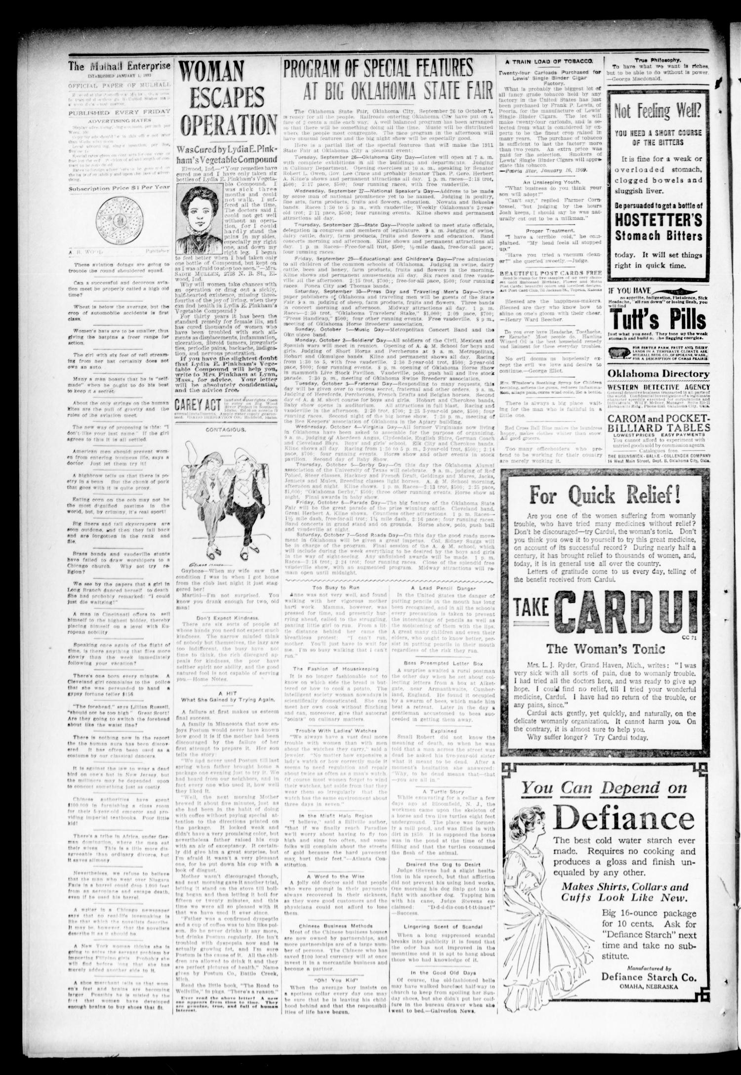 Mulhall Enterprise (Mulhall, Okla.), Vol. 19, No. 38, Ed. 1 Friday, September 22, 1911
                                                
                                                    [Sequence #]: 2 of 4
                                                