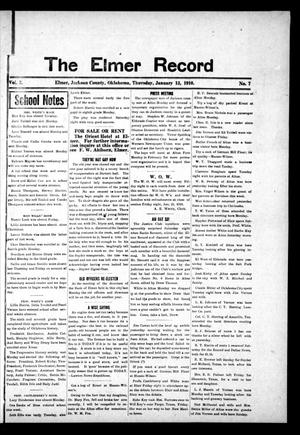 The Elmer Record (Elmer, Okla.), Vol. 3, No. 7, Ed. 1 Thursday, January 13, 1910