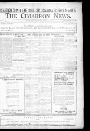 Primary view of object titled 'The Cimarron News. (Boise City, Okla.), Vol. 24, No. 7, Ed. 1 Thursday, September 15, 1921'.