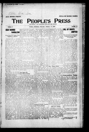 The People's Press (Perkins, Okla.), Vol. 2, No. 49, Ed. 1 Thursday, January 17, 1907