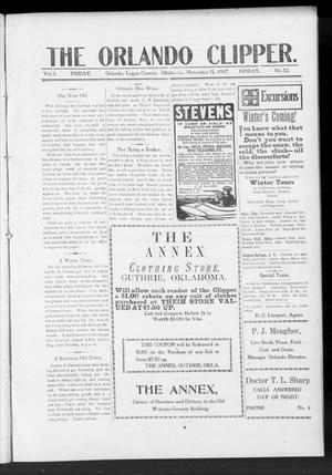 The Orlando Clipper. (Orlando, Okla.), Vol. 1, No. 52, Ed. 1 Friday, November 15, 1907