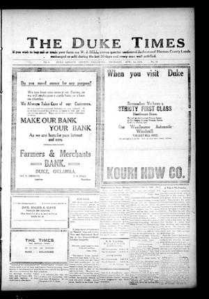Primary view of object titled 'The Duke Times (Duke, Okla.), Vol. 6, No. 11, Ed. 1 Thursday, August 14, 1913'.