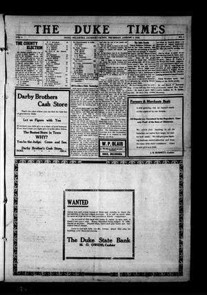 The Duke Times (Duke, Okla.), Vol. 3, No. 9, Ed. 1 Thursday, August 4, 1910