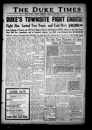 The Duke Times (Duke, Okla.), Vol. 5, No. 10, Ed. 1 Friday, August 30, 1912