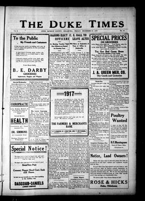The Duke Times (Duke, Okla.), Vol. 8, No. 26, Ed. 1 Friday, December 29, 1916