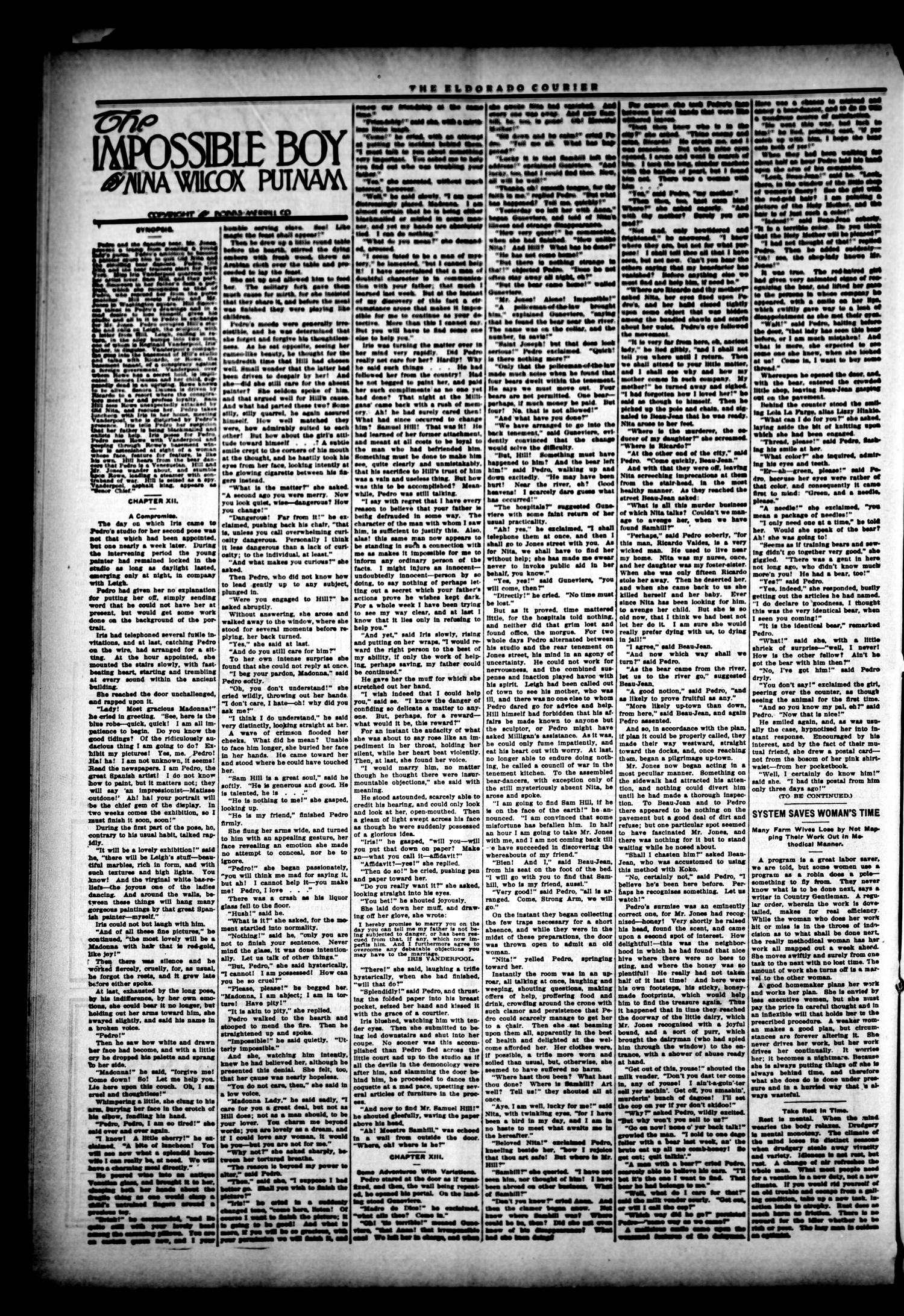 The Eldorado Courier (Eldorado, Okla.), Vol. 13, No. 47, Ed. 1 Friday, June 25, 1915
                                                
                                                    [Sequence #]: 2 of 8
                                                