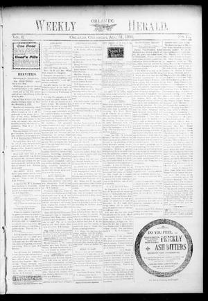 Weekly Orlando Herald. (Orlando, Okla.), Vol. 8, No. 13, Ed. 1 Thursday, August 31, 1899