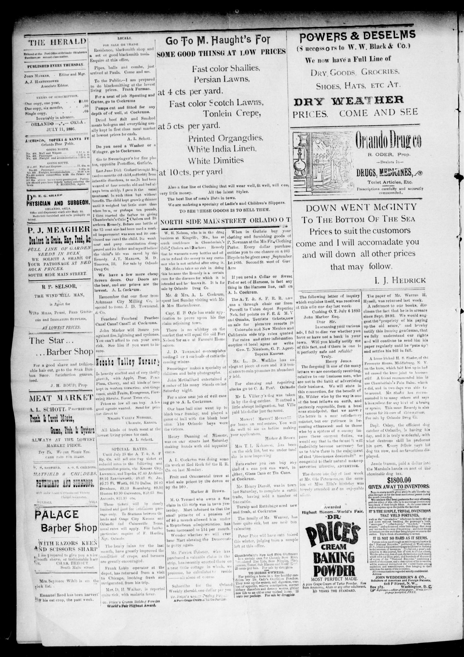 Weekly Orlando Herald. (Orlando, Okla. Terr.), Vol. 4, No. 4, Ed. 1 Thursday, July 18, 1895
                                                
                                                    [Sequence #]: 4 of 4
                                                