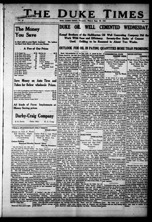 The Duke Times (Duke, Okla.), Vol. 12, No. 27, Ed. 1 Friday, September 30, 1921
