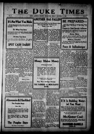 The Duke Times (Duke, Okla.), Vol. 10, No. 17, Ed. 1 Friday, October 18, 1918