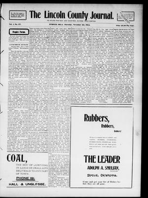 The Lincoln County Journal. (Stroud, Okla.), Vol. 1, No. 37, Ed. 1 Thursday, November 22, 1906