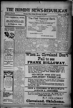 The Hominy News-Republican (Hominy, Okla.), Vol. 2, No. 12, Ed. 1 Friday, November 1, 1907