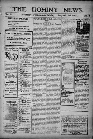 The Hominy News. (Hominy, Okla.), Vol. 3, No. 3, Ed. 1 Friday, August 16, 1907